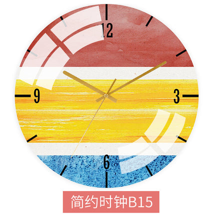 Kolorowy zegar ścienny w skandynawskim stylu