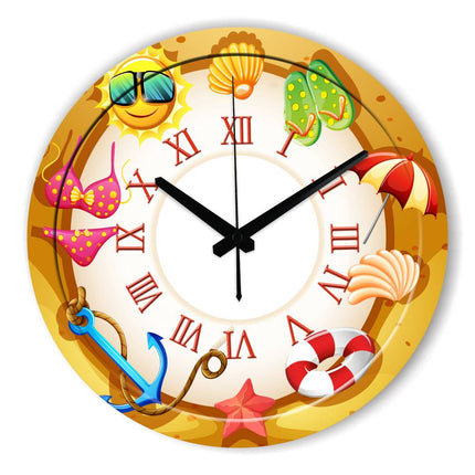 Postarzany zegar ścienny z motywem kart