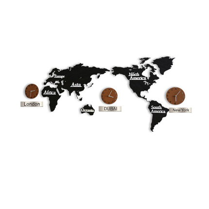 Duży zegar ścienny mapa świata 3D