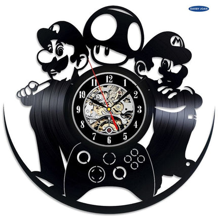 Zegar z płyty winylowej Super Mario