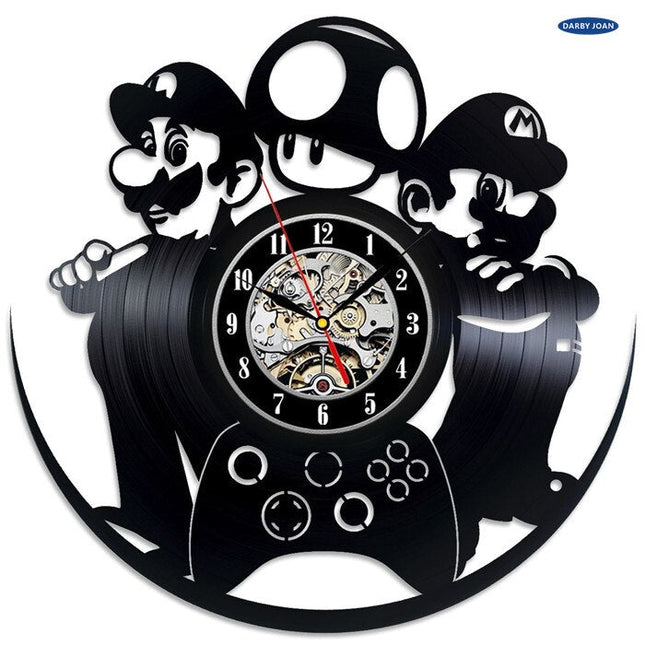 Zegar z płyty winylowej Super Mario