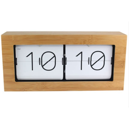 Drewniany zegar klapkowy w stylu retro