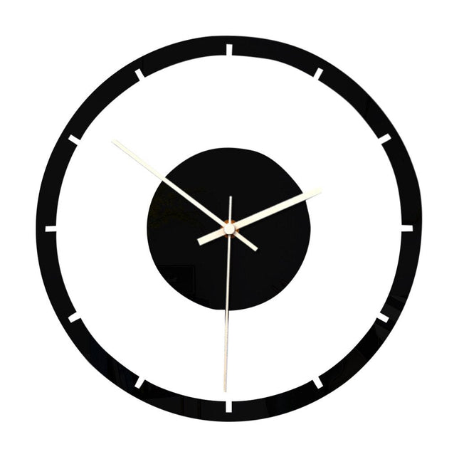 Nowoczesny czarny zegar akrylowy minimalistyczny design