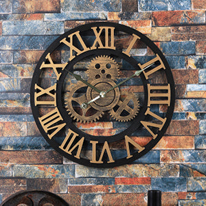 Klasyczny zegar industrialny z zębatkami