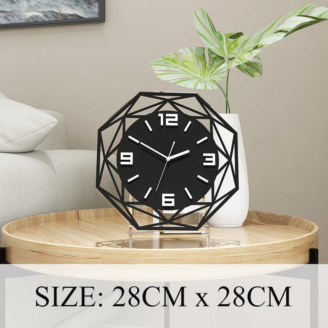 Designerski metalowy zegar stołowy loft