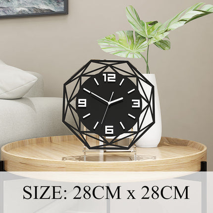 Designerski metalowy zegar stołowy loft