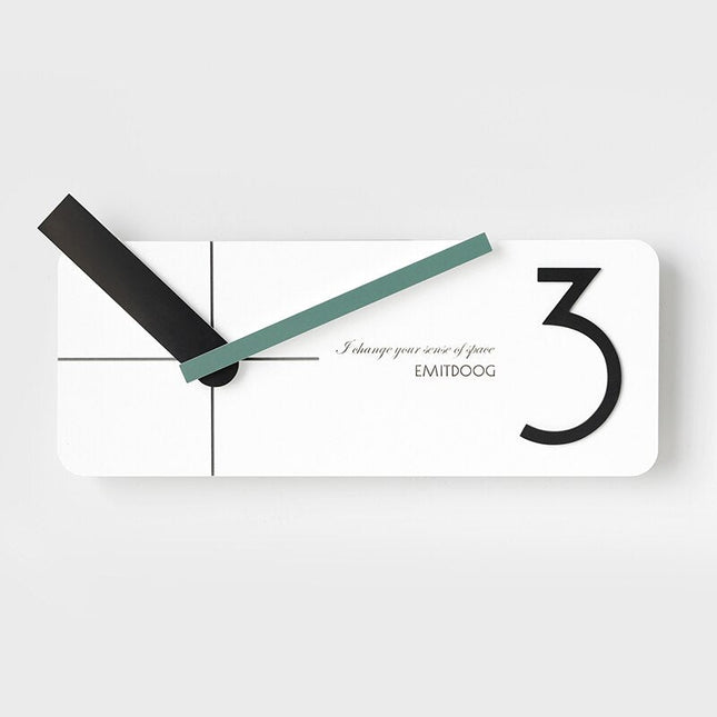 Nowoczesny prostokątny zegar ścienny z drewna