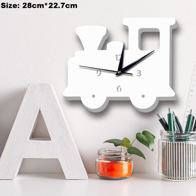 Biały zegar ścienny dla dzieci Rakieta