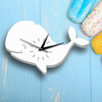 Zegar ścienny do pokoju dziecka wieloryb