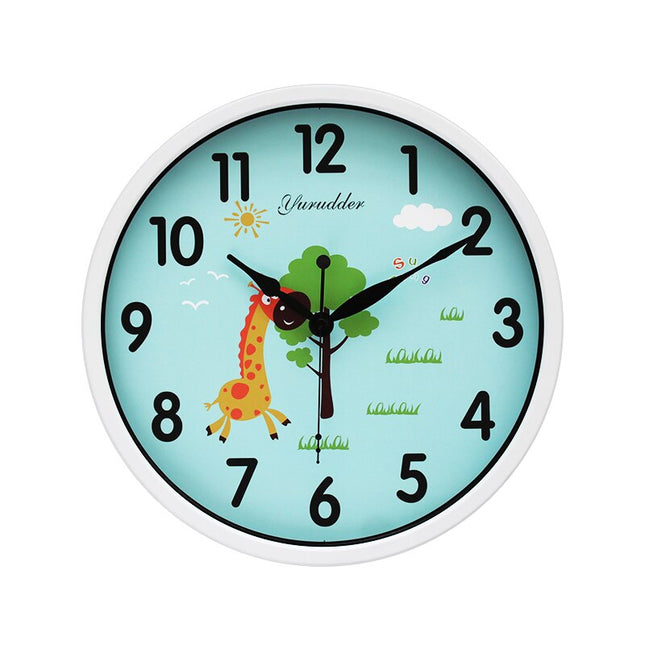 Okrągły zegar ścienny z żyrafą