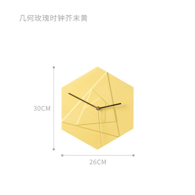Geometryczny zegar ścienny do kuchni nowoczesny