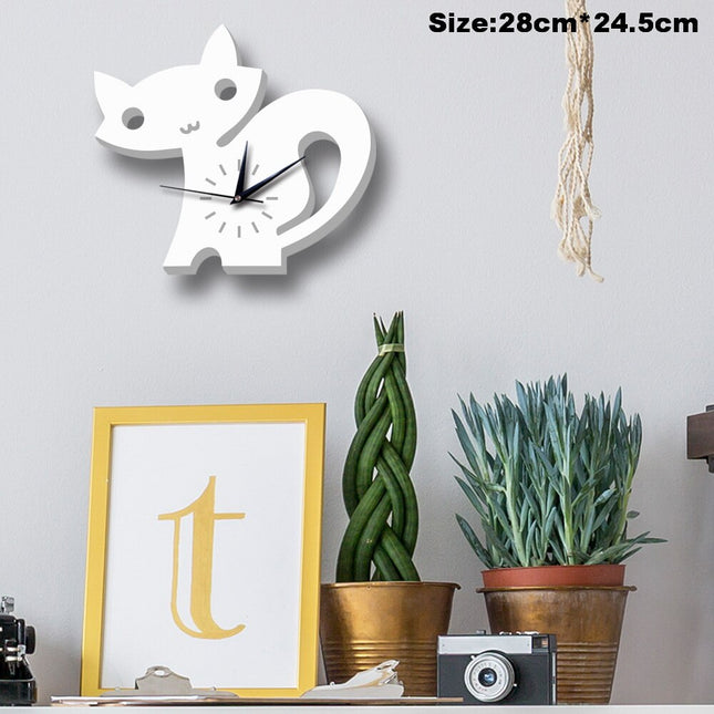 Biały zegar ścienny dla dzieci Rakieta