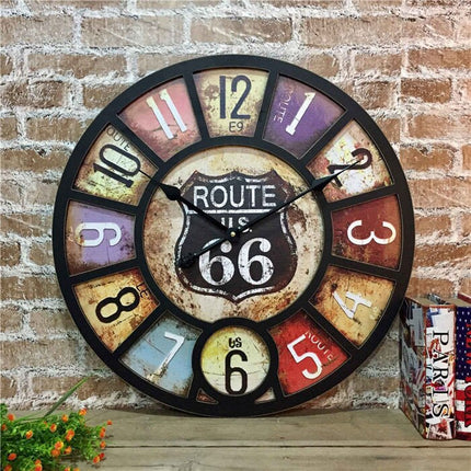 Duży zegar ścienny retro loft 60cm