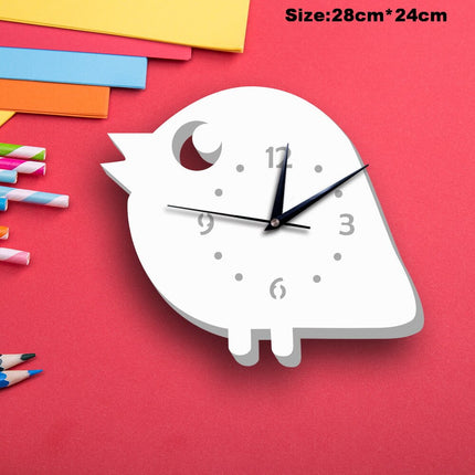 Biały zegar ścienny dla dzieci Rakieta