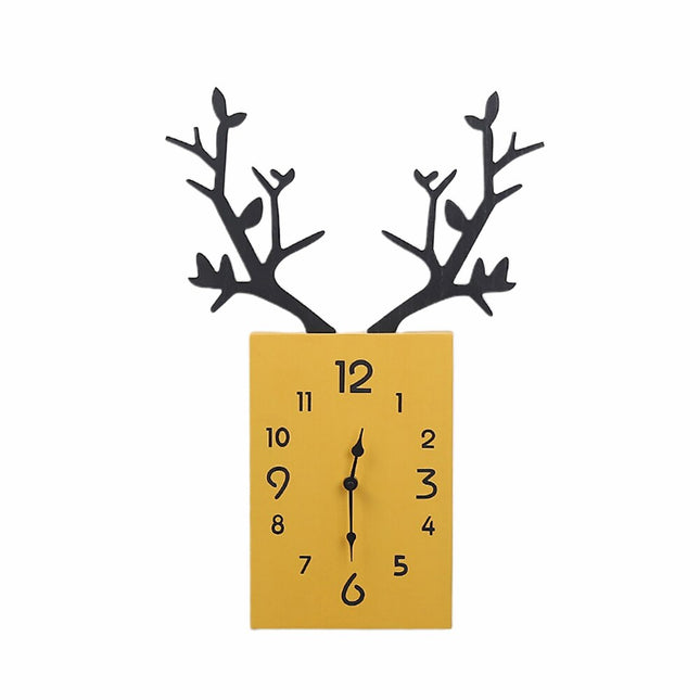 Dekoracyjny zegar ścienny z porożem