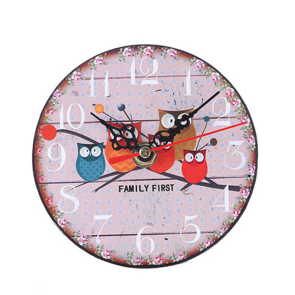Zegar do pokoju dziecka Sowa na traktorze