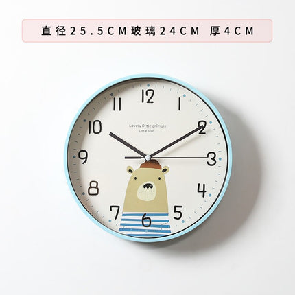 Okrągły zegar dla dzieci z królikiem