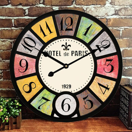 Duży zegar ścienny retro loft 60cm