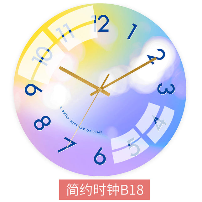 Kolorowy zegar ścienny w skandynawskim stylu