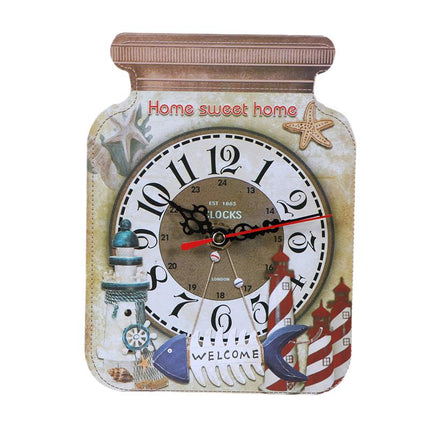 Zegar ścienny drewniany w kształcie słoika