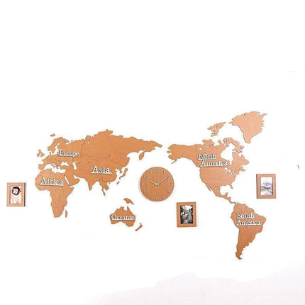 Zegar ścienny naklejka 3D mapa świata