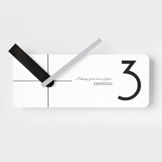 Nowoczesny prostokątny zegar ścienny z drewna