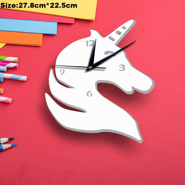 Biały zegar ścienny dla dzieci Rakieta