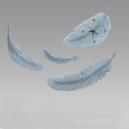 Zegar ścienny w kształcie pióra dekoracyjny