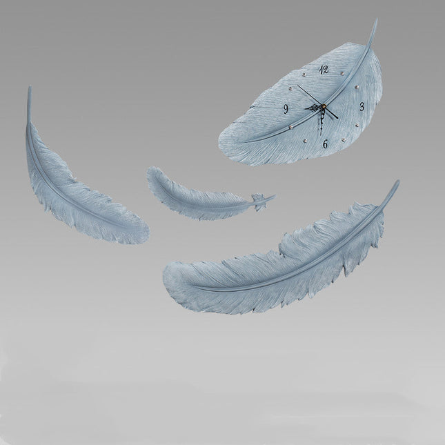 Zegar ścienny w kształcie pióra dekoracyjny