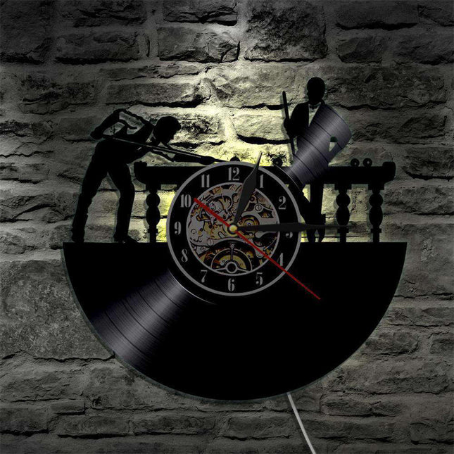 Zegar ścienny retro LED motyw bilardowy