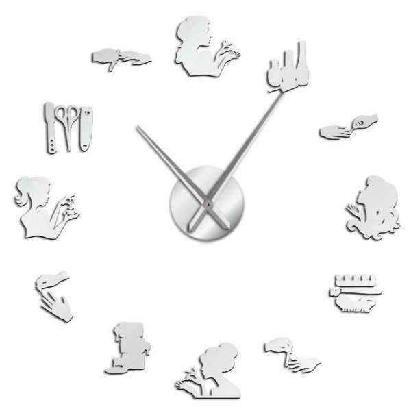 Zegar ścienny naklejany dla kosmetyczki