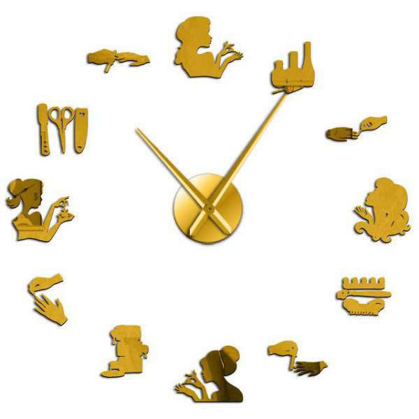 Zegar ścienny naklejany dla kosmetyczki