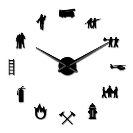 Naklejany zegar ścienny motyw ratownictwo