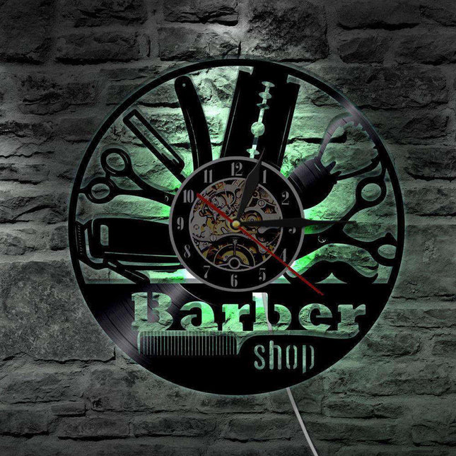 Zegar ścienny LED dla barbera steampunk