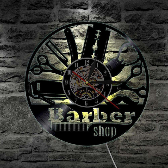 Zegar ścienny LED dla barbera steampunk