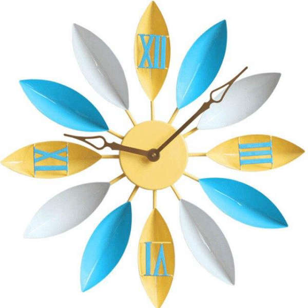 Designerski zegar ścienny kolorowe płatki