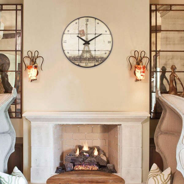 Zegar ścienny retro Paryż z wieżą Eiffla