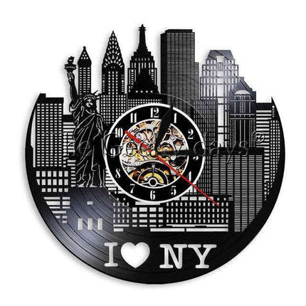 Winylowy zegar ścienny I Love NY