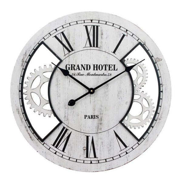 Zegar ścienny industrialny 'Grand Hotel Paris'