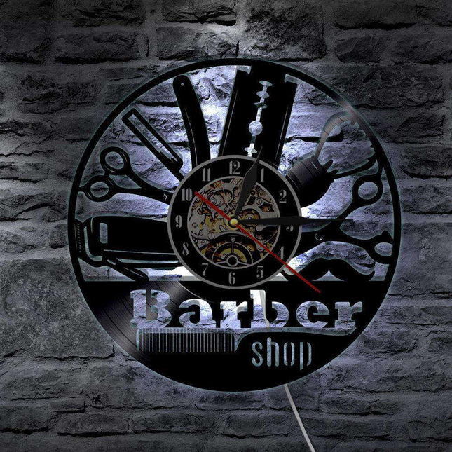 Zegar ścienny LED dla barbera steampunk