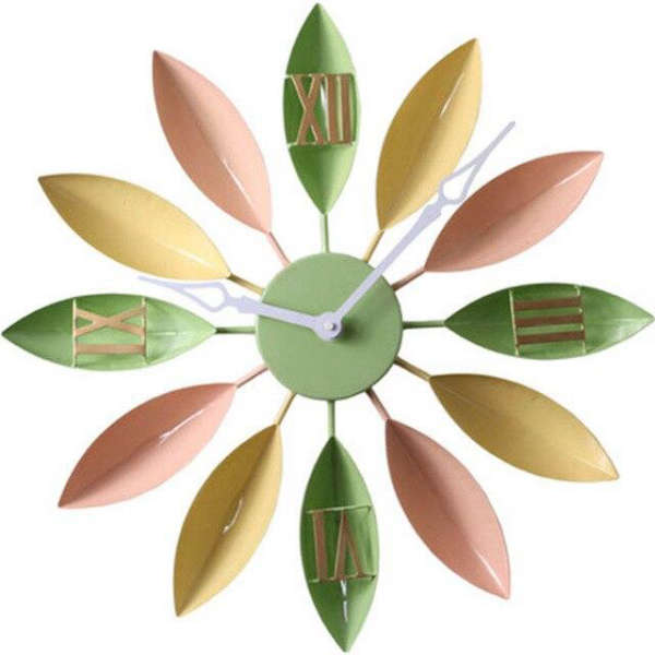 Designerski zegar ścienny kolorowe płatki