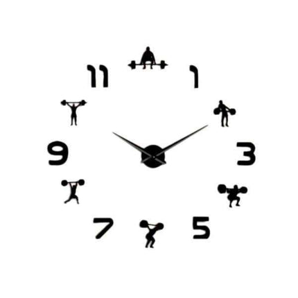 Zegar ścienny naklejany 3D motyw siłownia