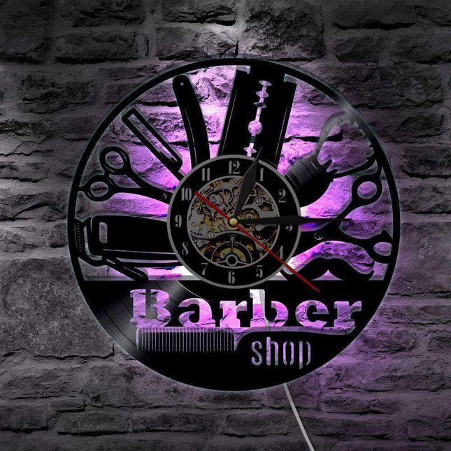 Zegar ścienny LED dla barbera steampunk