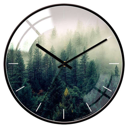 Zegar ścienny z motywem liści monstery