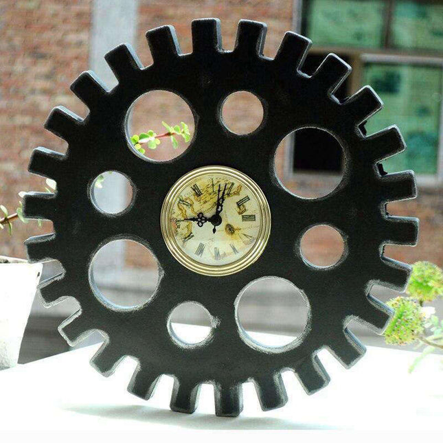 Zegar ścienny retro w kształcie zębatki