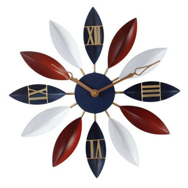 Designerski zegar ścienny kolorowe płatki