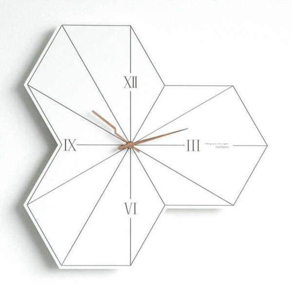 Nowoczesny geometryczny zegar ścienny plaster miodu