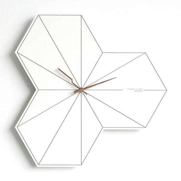 Nowoczesny geometryczny zegar ścienny plaster miodu