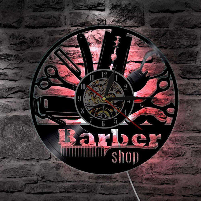 Zegar ścienny LED dla barbera steampunk