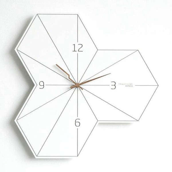 Nowoczesny geometryczny zegar ścienny plaster miodu